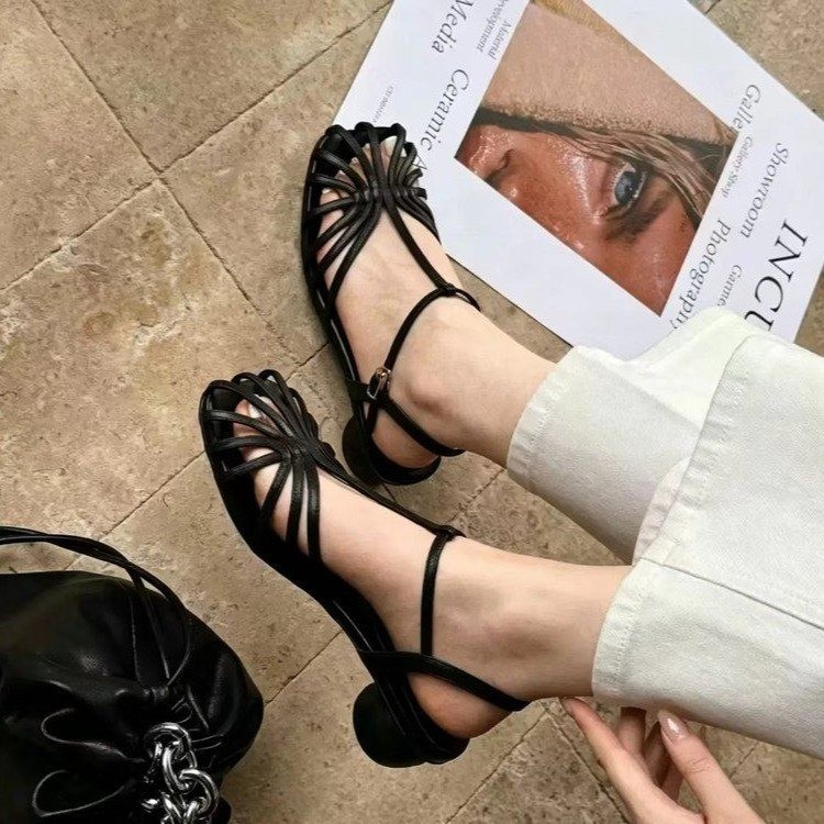 Vintage Fashion Style - صنادل نسائية بتصميم فرنسي عتيق بنمط