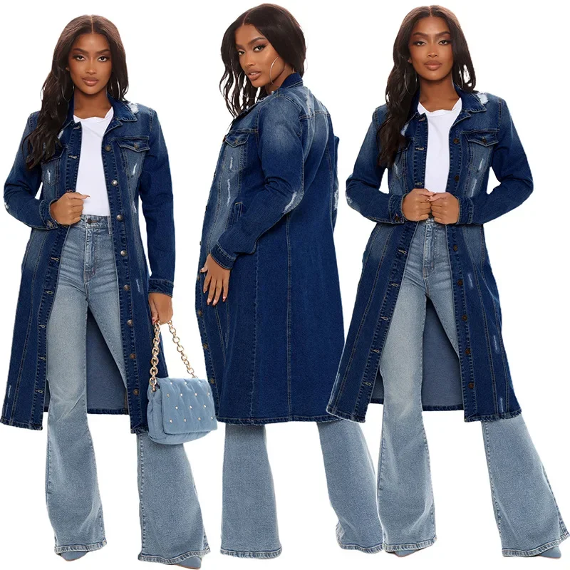 Patchwork Jean Jacket - معطف نسائي من القطن والدنيم للربيع