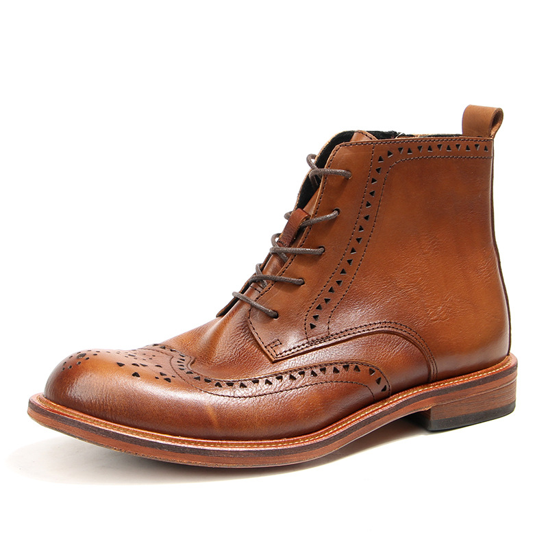 Vintage Fashion Style - خمر رجل الكاحل تشيلسي الأحذية الفاخرة