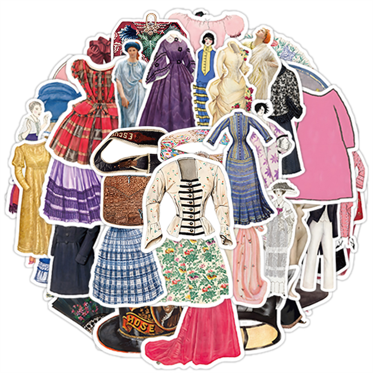 Vintage Fashion Style - ملصقات أوروبية كلاسيكية أنيقة 50 قطعة