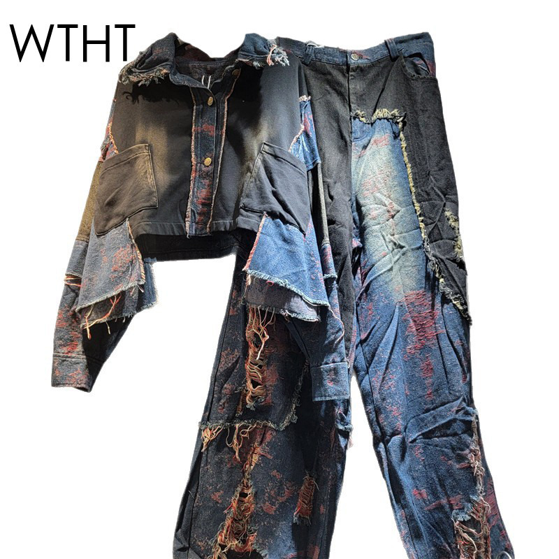 Patchwork Jean Jacket - WTHT موضة جديدة للمرأة المرقعة غسل