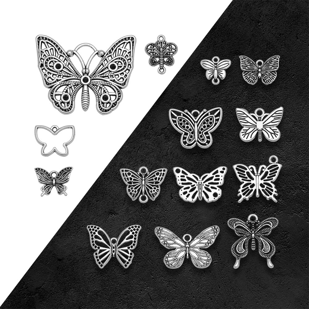Vintage Fashion Resale - العتيقة الفضة مطلي لطيف فراشة السحر