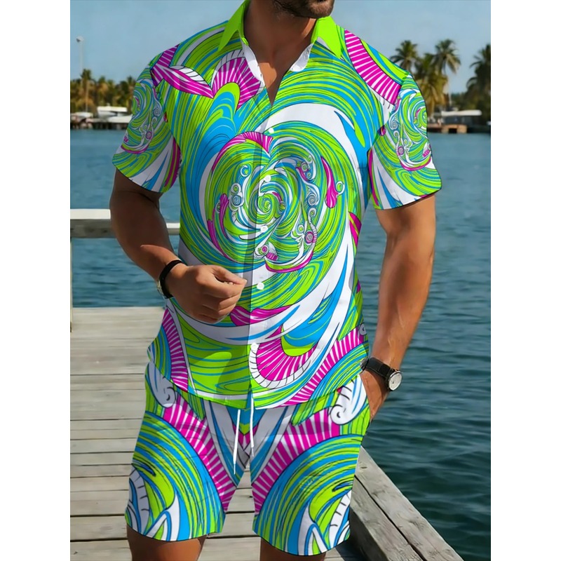 طقم قميص رجالي صيفي بطبعة زهور - مراجعة Printed Floral Shirt وسعره