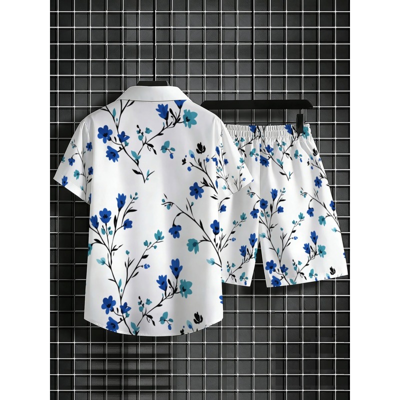 طقم قميص قصير الأكمام مع شورت  - مراجعة Printed Floral Shirt وسعره
