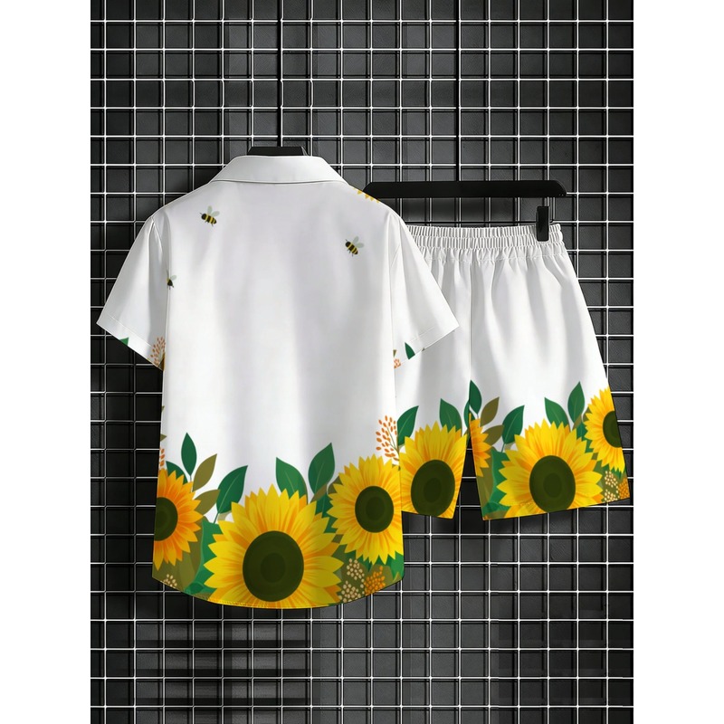 طقم قميص وشورت للرجال مطبوع بن - مراجعة Printed Floral Shirt وسعره
