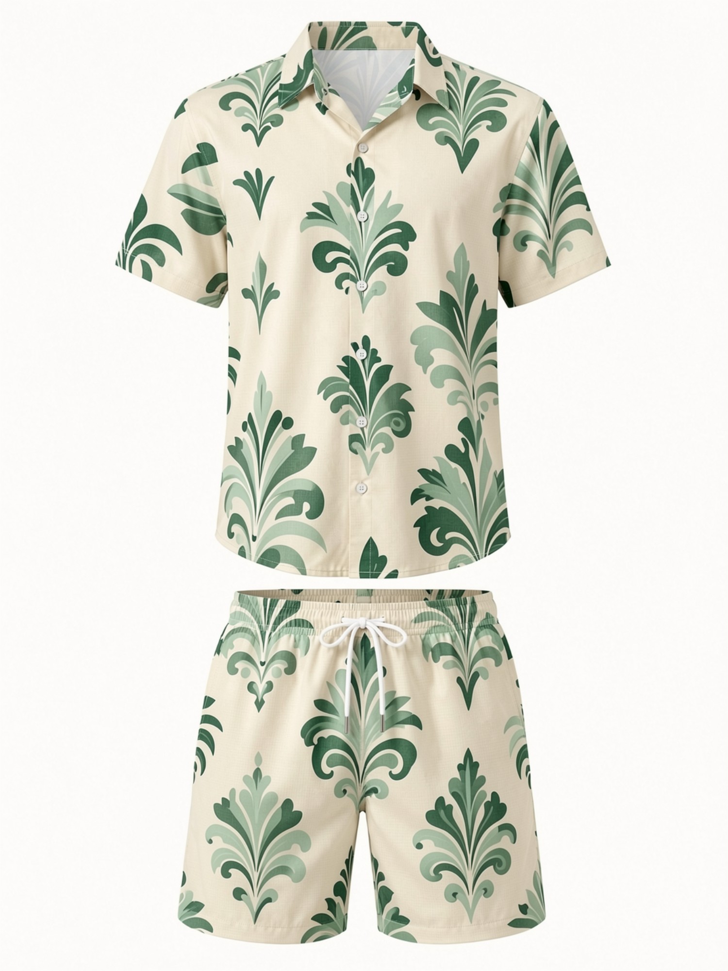 طقم قميص رجالي بأكمام قصيرة مز - مراجعة Printed Floral Shirt وسعره