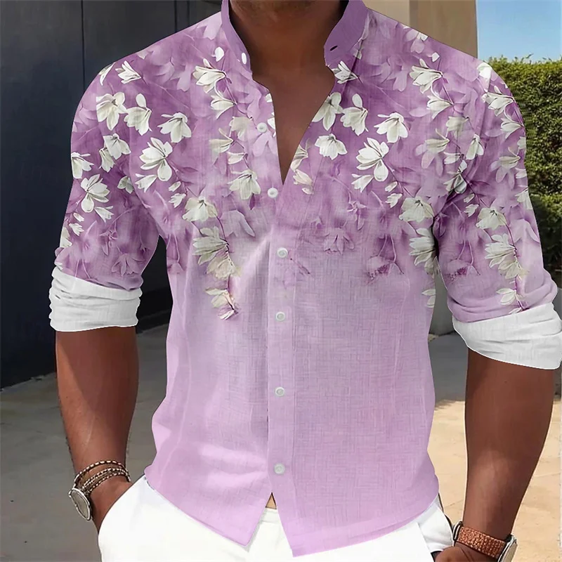 قميص رجالي بأكمام طويلة ونقشة  - مراجعة Printed Floral Shirt وسعره