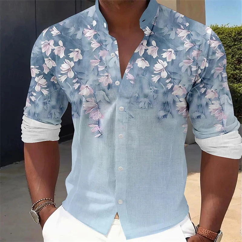 قميص رجالي بأكمام طويلة ونقشة  - مراجعة Printed Floral Shirt وسعره