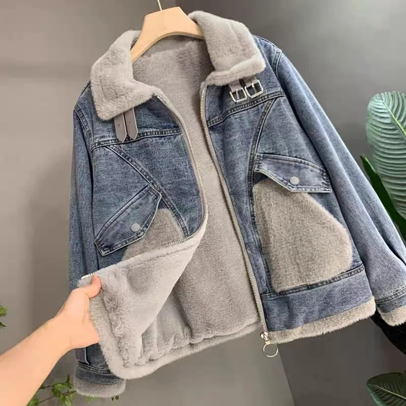 فو المنك المخملية خياطة الدنيم - مراجعة Patchwork Jean Jacket وسعره