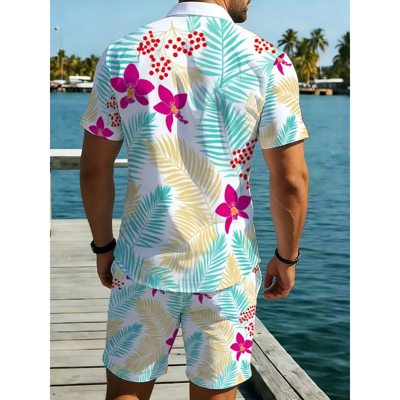طقم قميص بأكمام قصيرة وبنطلون  - مراجعة Printed Floral Shirt وسعره