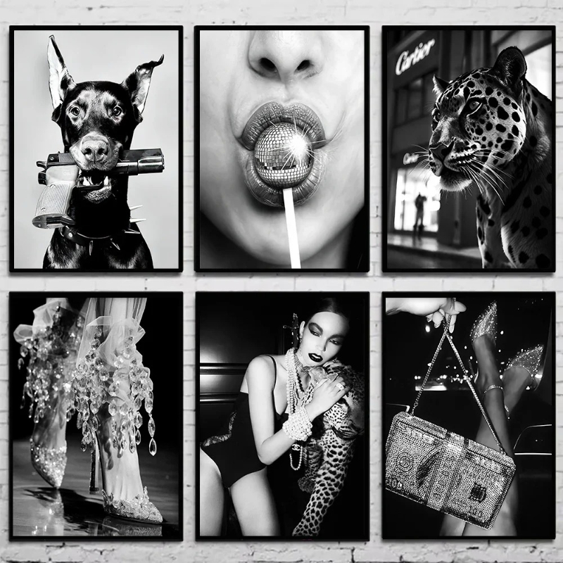 لوحة فنية عصرية بالأبيض والأسو - مراجعة Vintage Fashion Photography وسعره