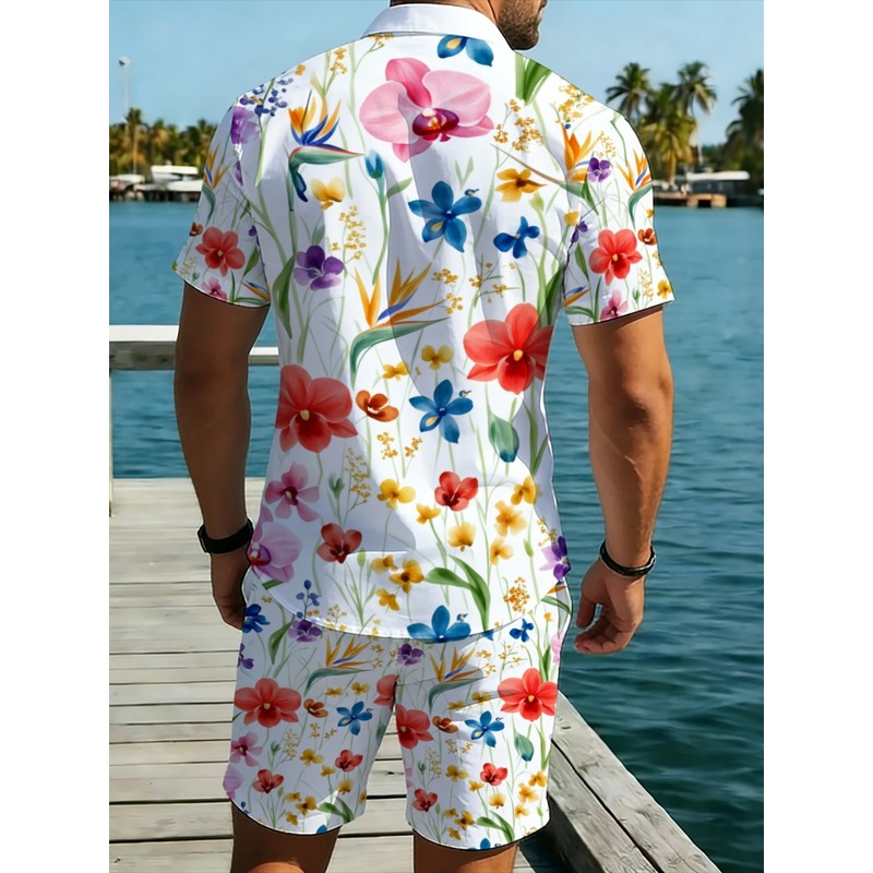 طقم صيفي للرجال مكون من قميص ب - مراجعة Printed Floral Shirt وسعره