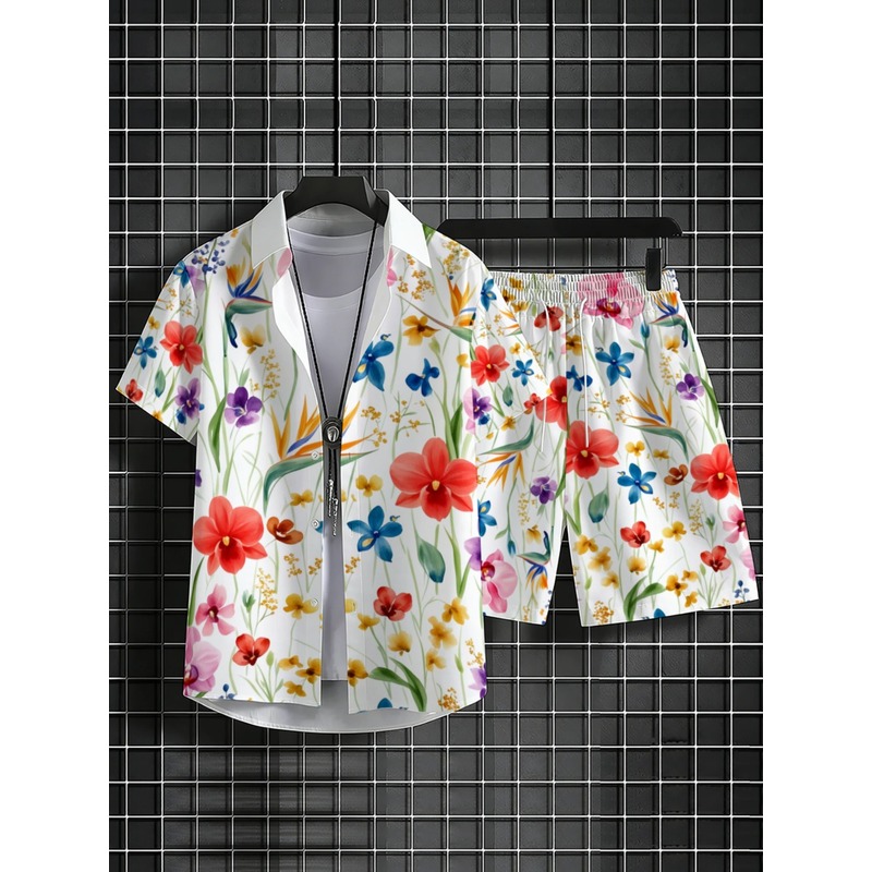 طقم صيفي للرجال مكون من قميص ب - مراجعة Printed Floral Shirt وسعره