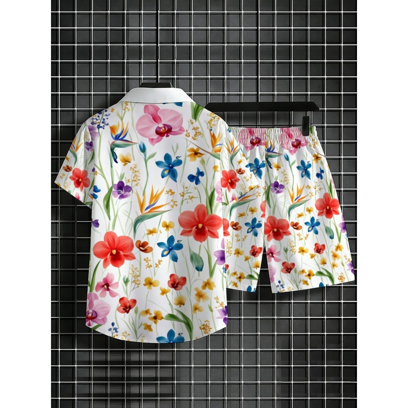 طقم صيفي للرجال مكون من قميص ب - مراجعة Printed Floral Shirt وسعره