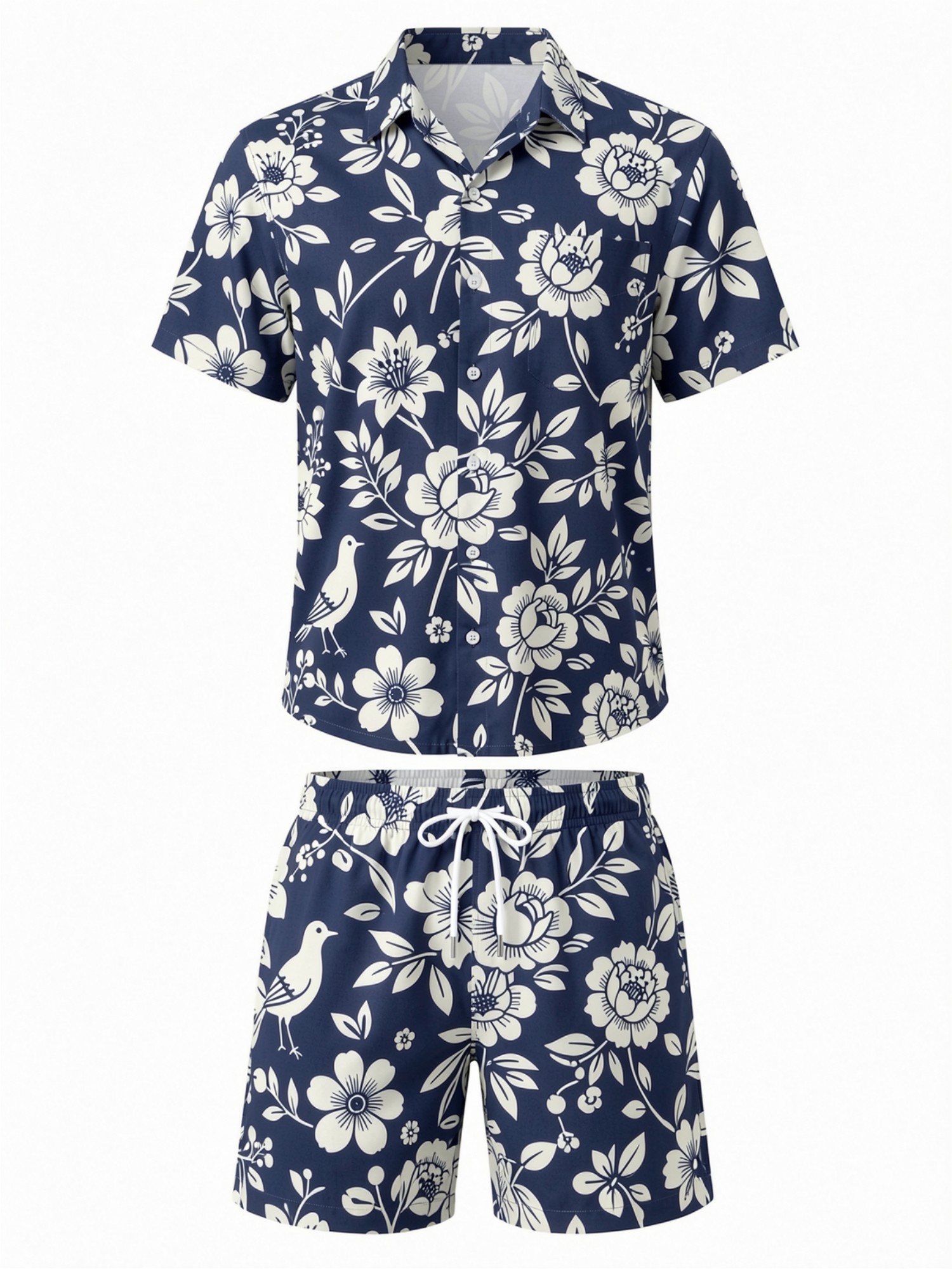 طقم رجالي مكون من قميص بأكمام  - مراجعة Printed Floral Shirt وسعره