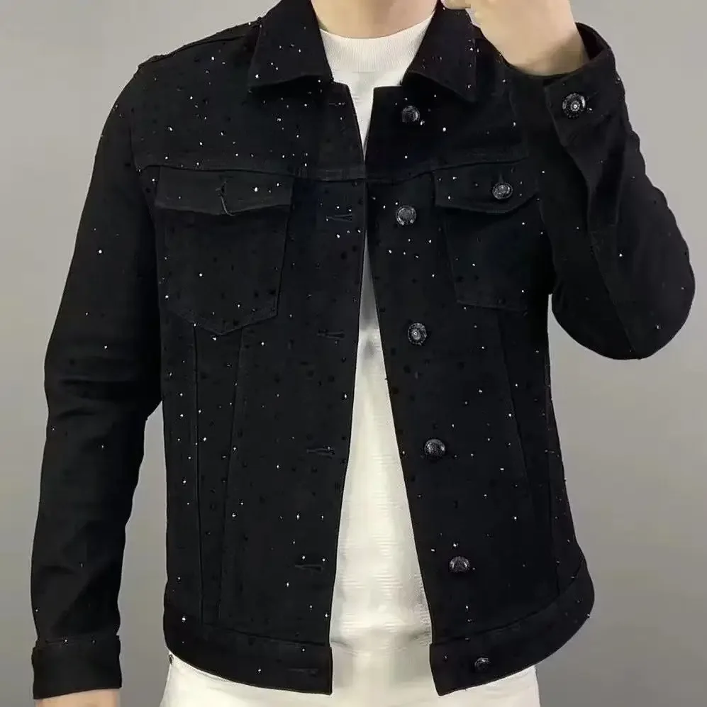 معطف جينز للرجال زر عادية سليم - مراجعة Patchwork Jean Jacket وسعره