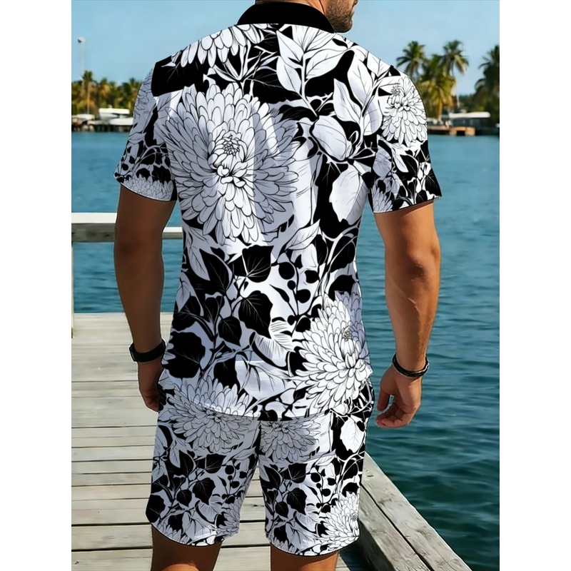 طقم قميص رجالي بأكمام قصيرة وط - مراجعة Printed Floral Shirt وسعره
