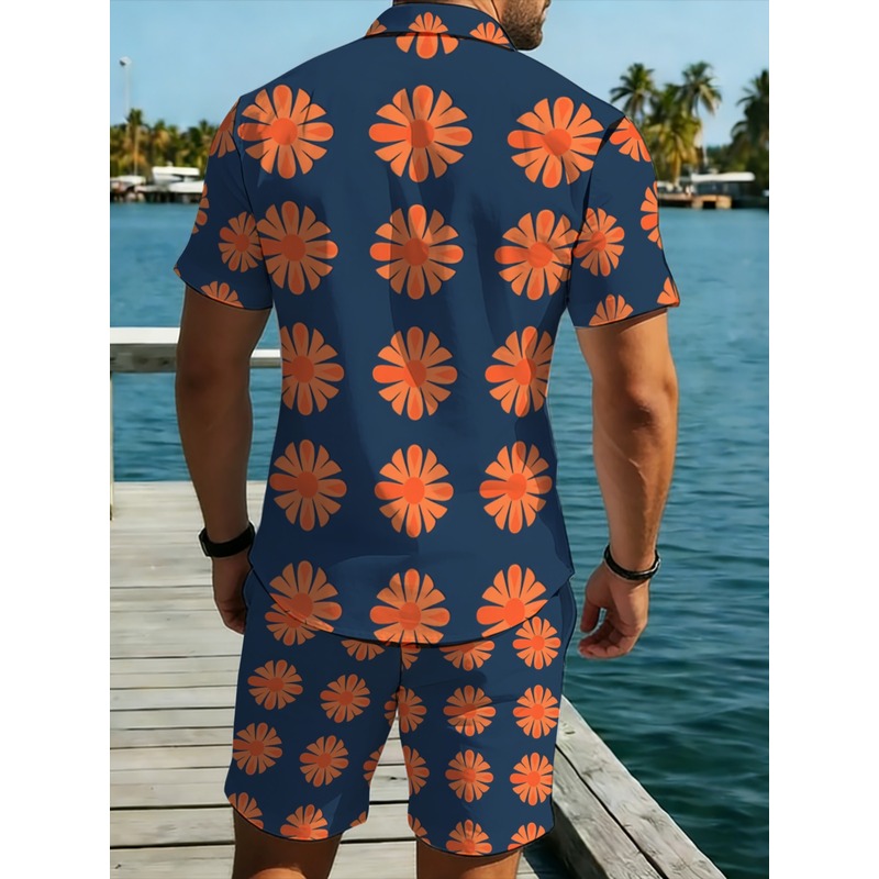 طقم قميص رجالي بأكمام قصيرة وش - مراجعة Printed Floral Shirt وسعره