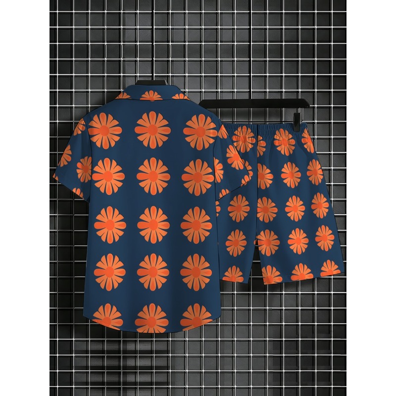 طقم قميص رجالي بأكمام قصيرة وش - مراجعة Printed Floral Shirt وسعره
