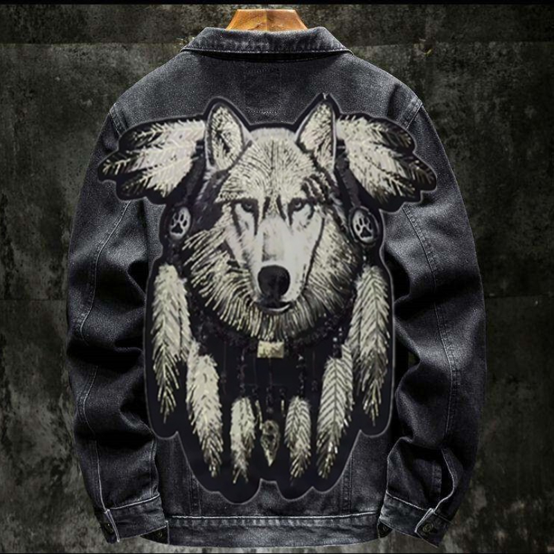 أمريكا خمر الثقيلة الذئب المطر - مراجعة Patchwork Jean Jacket وسعره