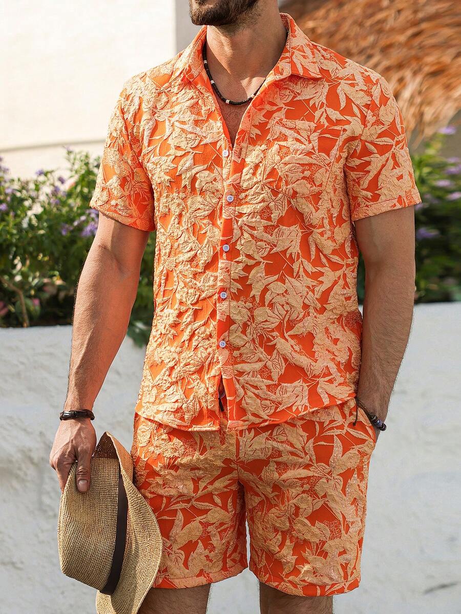 طقم صيفي رجالي من جينلوند بلون - مراجعة Printed Floral Shirt وسعره